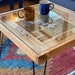 Rustic Scrabble Coffee Table with removable top - letter tiles included. 100% Made in the USA 