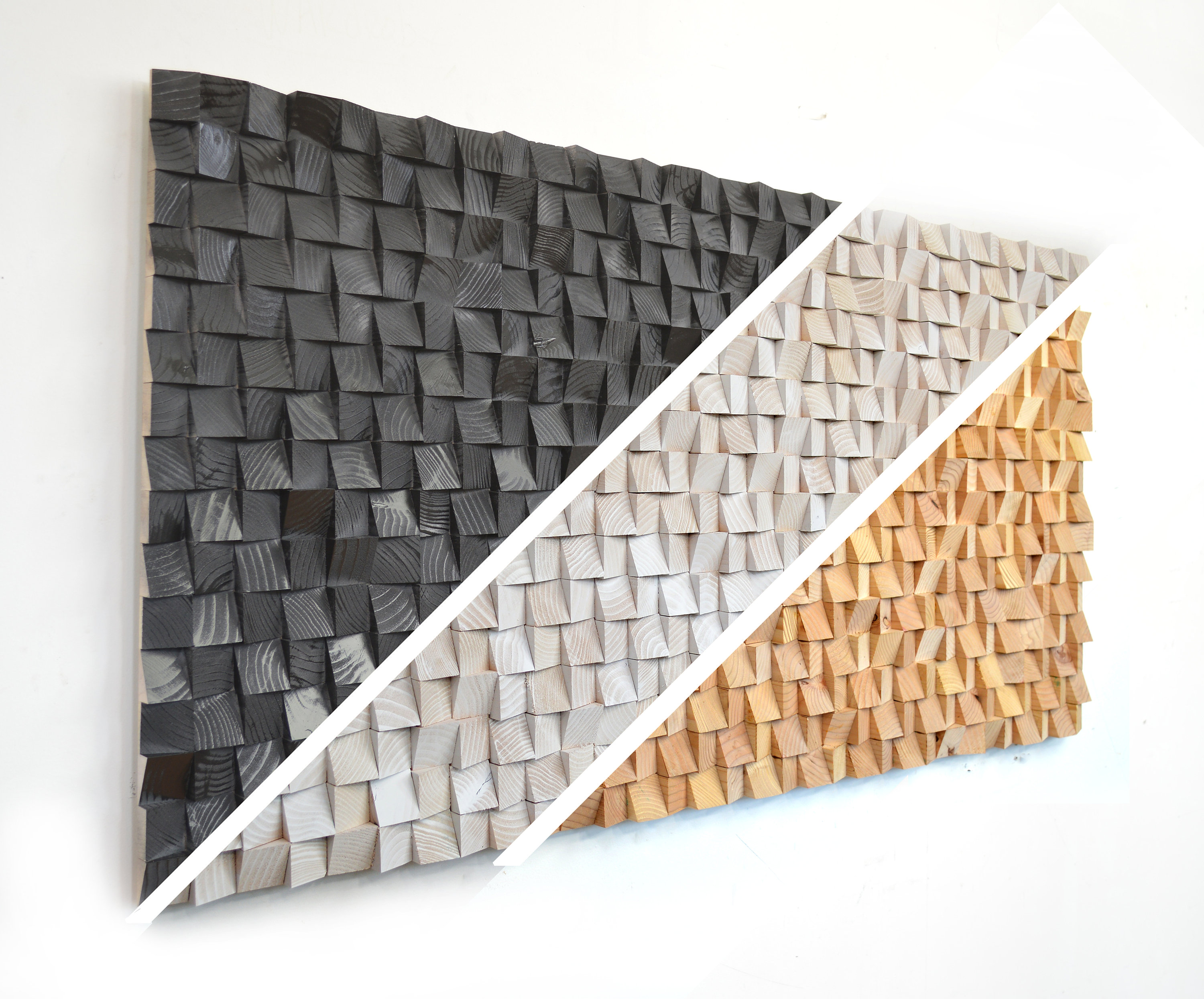 Sound Diffusing Acoustic Wood Wall Art - Custom Sizes and Colors - Made in the USA