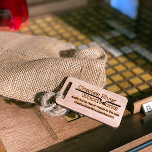 Rustic Scrabble Coffee Table with removable top letter tiles included. 100% Made in the USA image 9