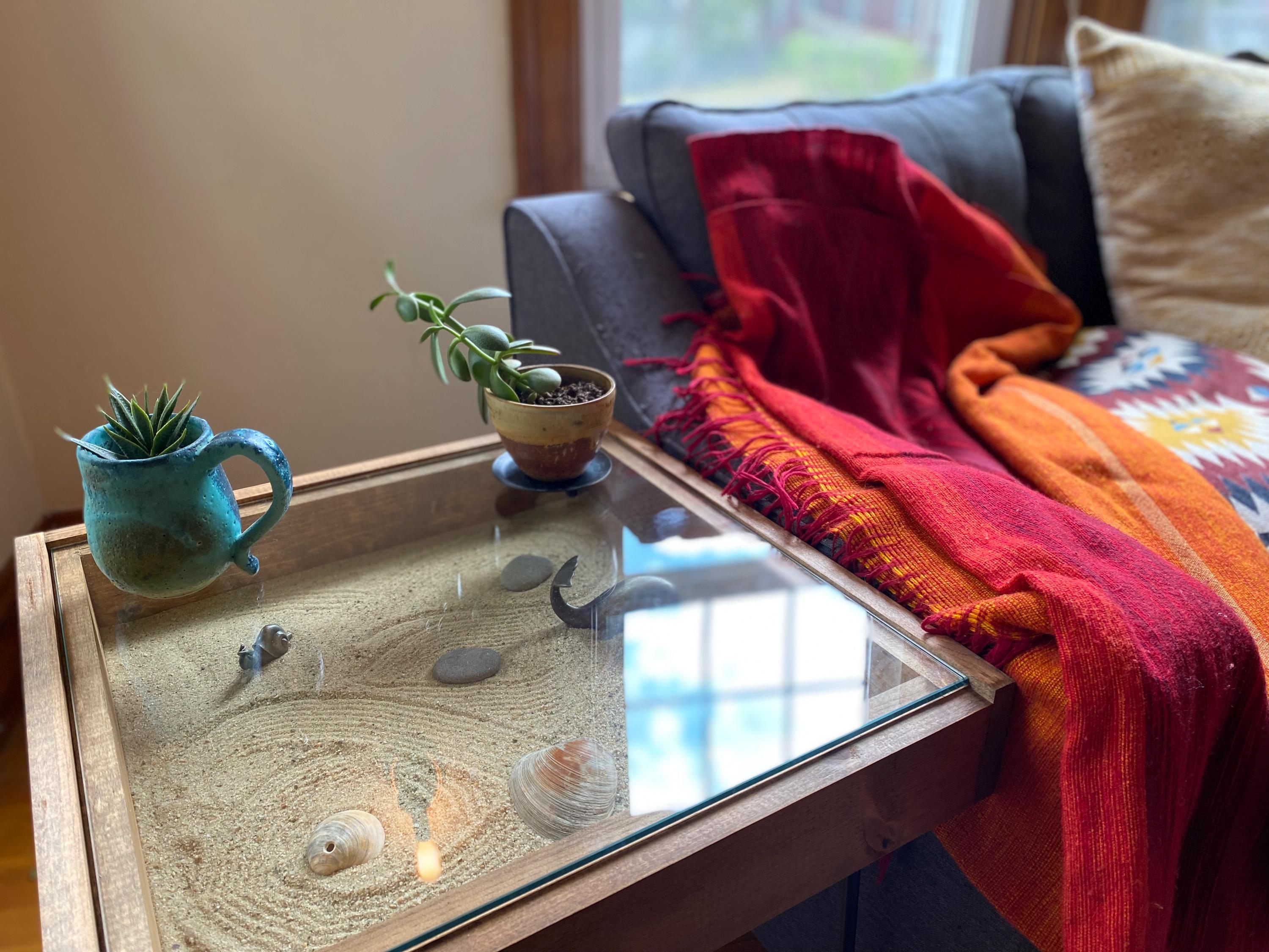 Rustic Display Table With Removable Glass Top - 100% Made in the