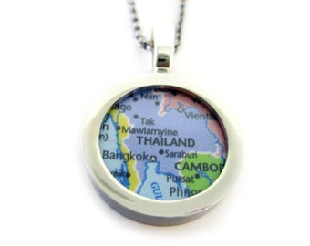 Thailand Map Pendant Necklace