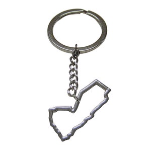 Silver Toned Yemen Map Outline Pendant Key Chain