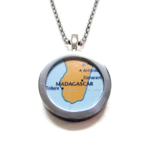 Madagascar Map Pendant Necklace