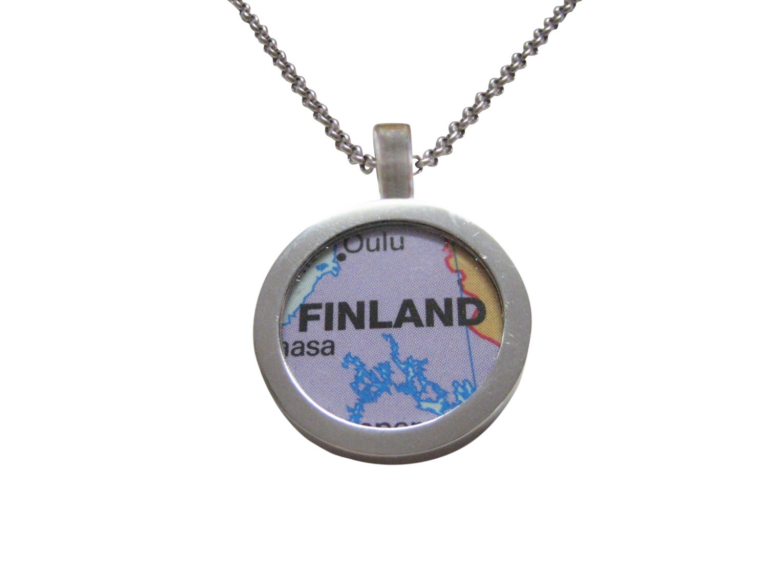 Iran Map Necklace With Persian Calligraphy (18K GOLD  Sweden Map Shape Pendant Business Card Holder display picture 1