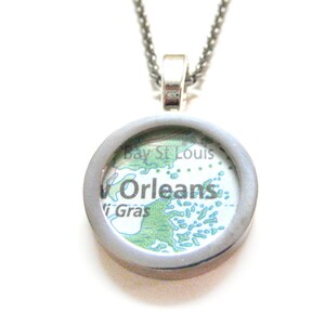 New Orleans Louisiana Karte Anhänger Halskette