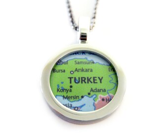 Turkey Map Pendant Necklace