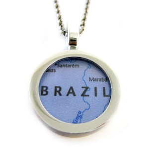 Brazil Map Pendant Necklace