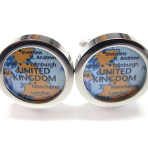 United Kingdom Map Pendant Cufflinks