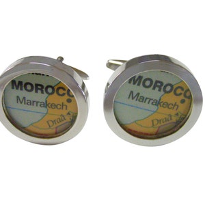 Boutons de manchettes Marrakech Maroc carte