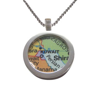 Kuwait Map Pendant Necklace