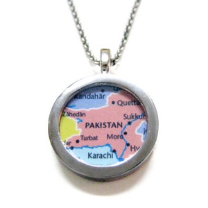 Pakistan Map Pendant Necklace