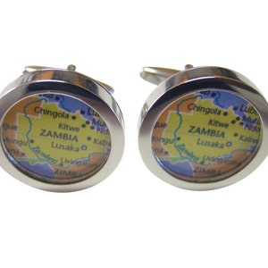Zambia Map Pendant Cufflinks