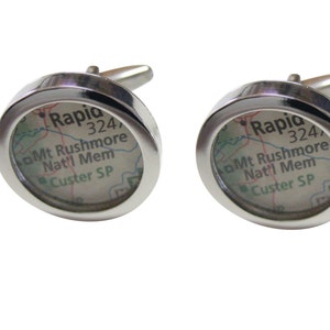 Mount Rushmore National Memorial Map Cufflinks