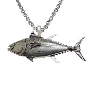 Tuna Fish Pendant Stainless Steel Chain Necklace