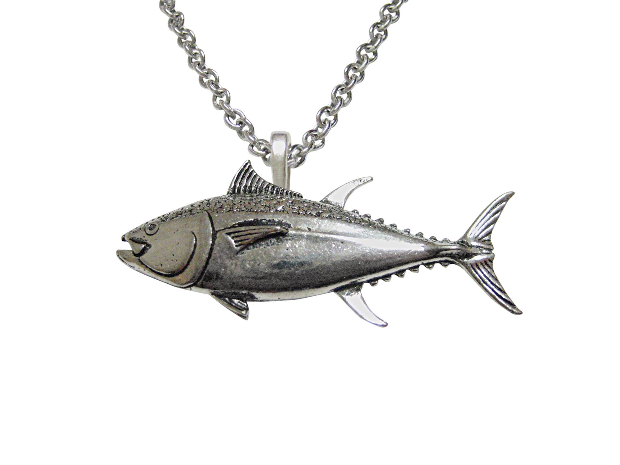 Tuna Fish Pendant Stainless Steel Chain Necklace