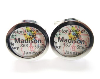 Madison Wisconsin Map Cufflinks