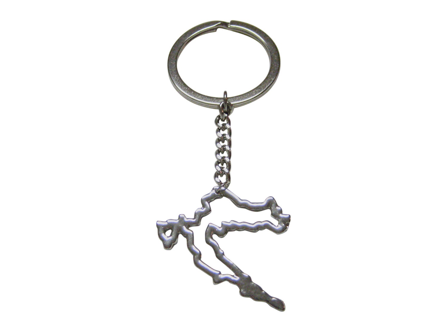 Silver Toned Croatia Map Outline Pendant Key Chain - Etsy