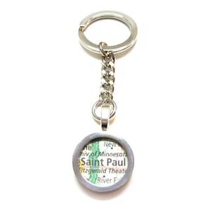 Saint Paul Minnesota Map Pendant Key Chain