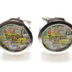 Tampa Florida Map Cufflinks