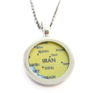 Iran Map Pendant Necklace image 1