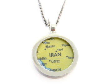 Iran Karta Hänge Halsband
