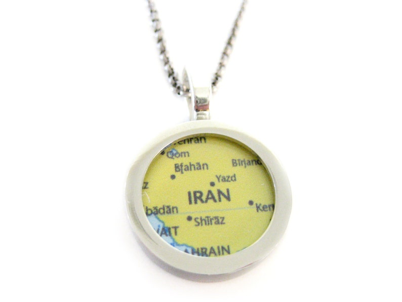 Iran Map Pendant Necklace image 1