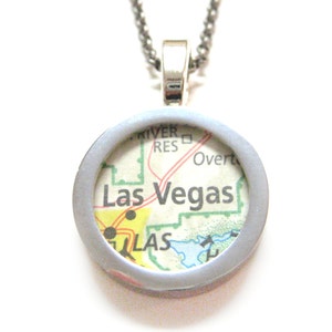 Las Vegas Nevada Karte Anhänger Halskette