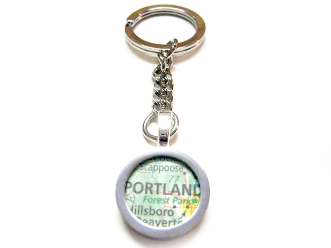 Portland Oregon Map Pendant Keychain - Etsy