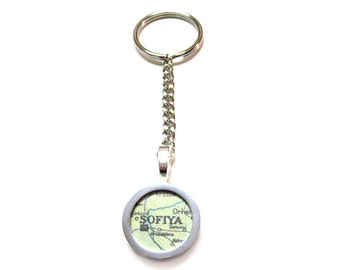 Sofia Map Key Chain