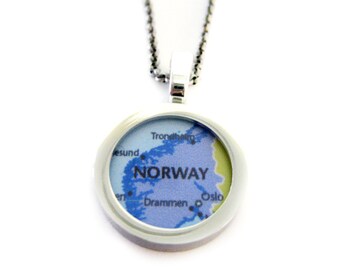 Norway Map Pendant Necklace