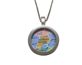 Uganda Map Pendant Necklace