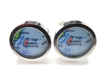 Taiwan Map Pendant Cufflinks