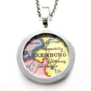 Luxembourg Map Pendant Necklace