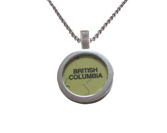 British Columbia Canada Map Pendant Necklace