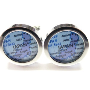 Japan Map Pendant Cufflinks