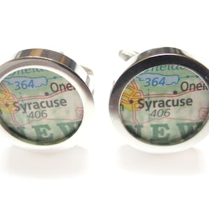 Syracuse New York Map Cufflinks