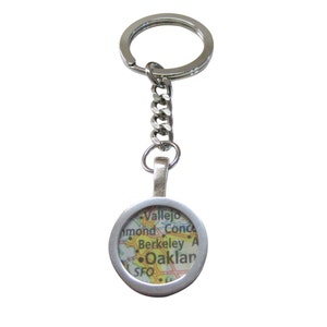 Berkeley California Map Pendant Keychain