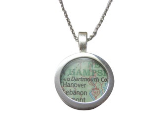 Dartmouth College Map Pendant Necklace