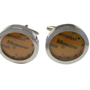 Moscow Russia Map Cufflinks