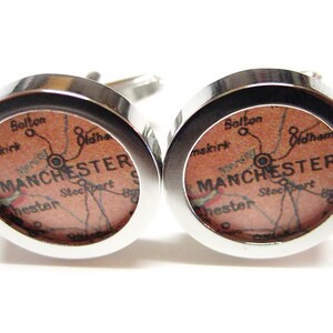 Manchester Map Pendant Cufflinks