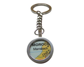 Marrakech Morocco Map Pendant Key Chain