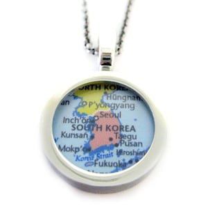 South Korea Map Pendant Necklace