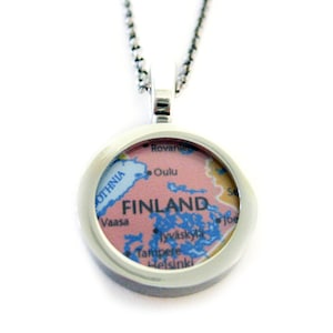 Finland Map Pendant Necklace