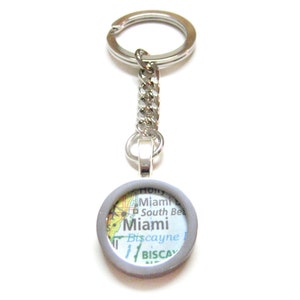 Miami Florida kaart hanger sleutelhanger