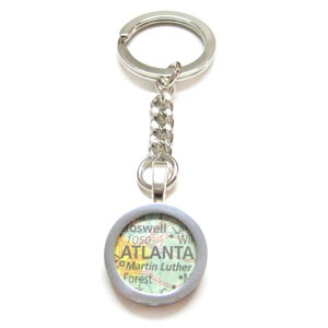 Atlanta Georgia Map Pendant Keychain