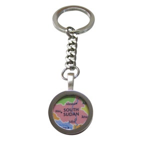 South Sudan Map Pendant Keychain