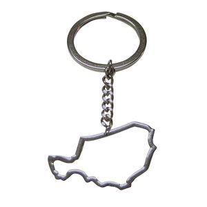 Silver Toned Niger Map Outline Pendant Key Chain