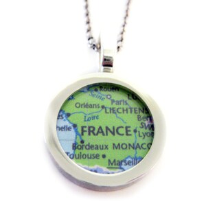 France Map Pendant Necklace