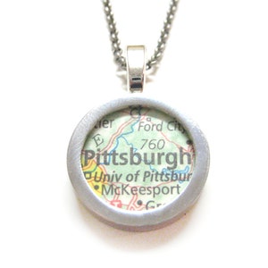 Collier Pendentif carte à Pittsburgh en Pennsylvanie