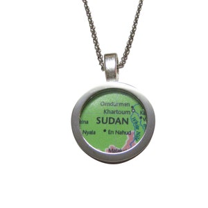 Sudan Map Pendant Necklace